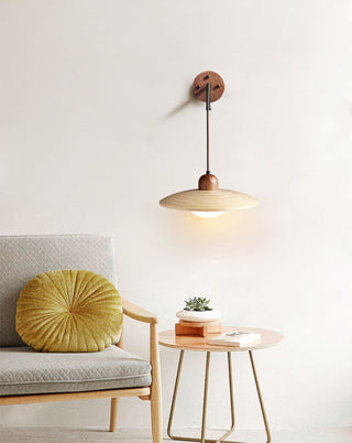 Wooden Saucer Wall Sconce-Neutral Decor