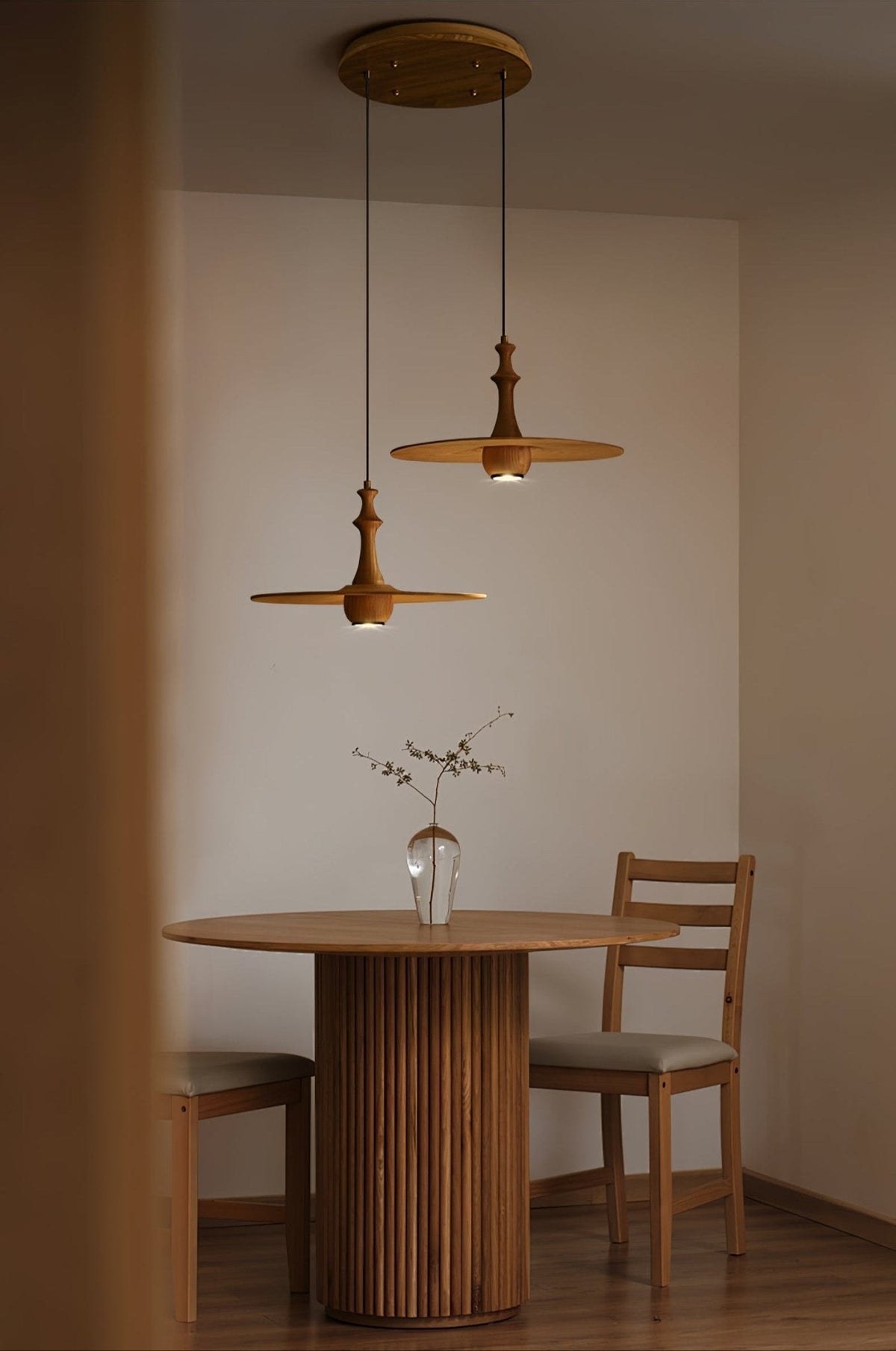 Spindle Suspension en Bois Tournante