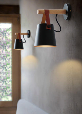 Solarese Applique en bois et cuir