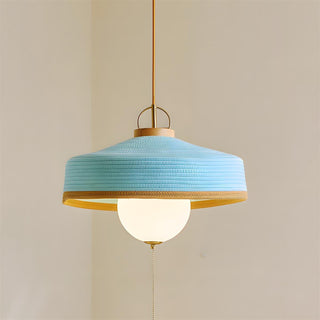 Woven Drum Globe Pendant Lamp-Neutral Decor