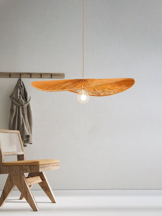 Woven Leaf Pendant Light-Neutral Decor