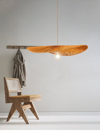Woven Leaf Pendant Light-Neutral Decor