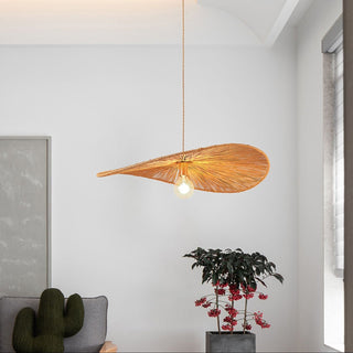 Woven Leaf Pendant Light-Neutral Decor
