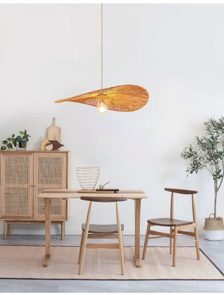 Woven Leaf Pendant Light-Neutral Decor