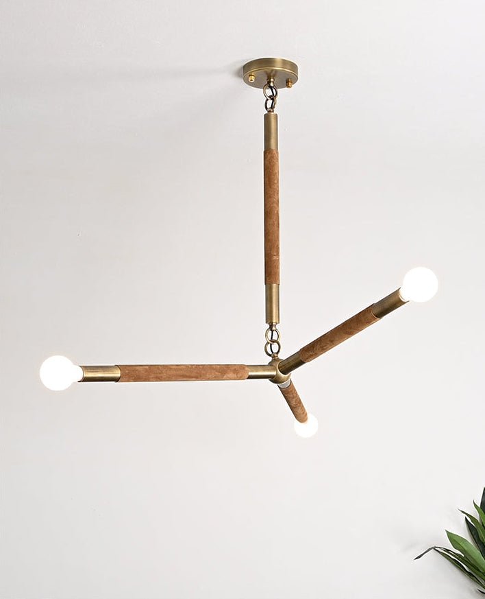 Solireon Lustre Moderne en Laiton Enveloppé Linéaire