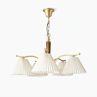 Lustra Lustre en Laiton Abat-jour Plissé Classique