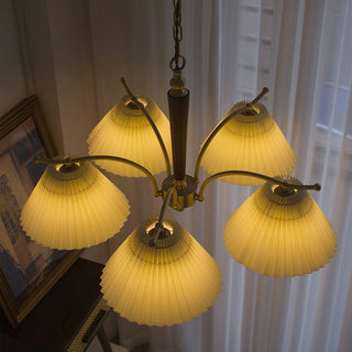 Lustra Lustre en Laiton Abat-jour Plissé Classique