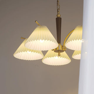 Lustra Lustre en Laiton Abat-jour Plissé Classique