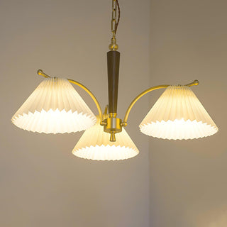 Lustra Lustre en Laiton Abat-jour Plissé Classique