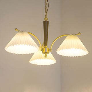 Lustra Lustre en Laiton Abat-jour Plissé Classique