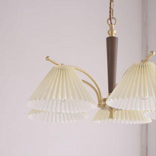 Lustra Lustre en Laiton Abat-jour Plissé Classique