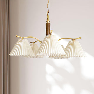 Lustra Lustre en Laiton Abat-jour Plissé Classique