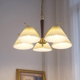 Lustra Lustre en Laiton Abat-jour Plissé Classique