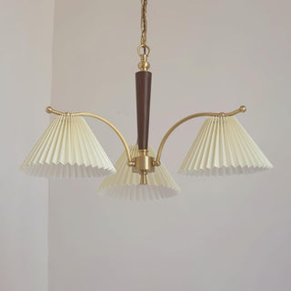 Lustra Lustre en Laiton Abat-jour Plissé Classique