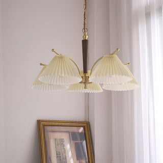 Lustra Lustre en Laiton Abat-jour Plissé Classique