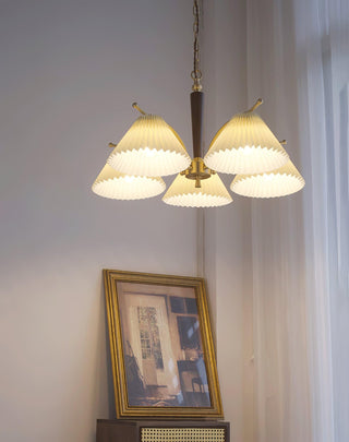 Lustra Lustre en Laiton Abat-jour Plissé Classique