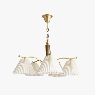 Lustra Lustre en Laiton Abat-jour Plissé Classique