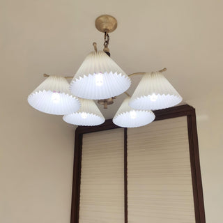 Lustra Lustre en Laiton Abat-jour Plissé Classique