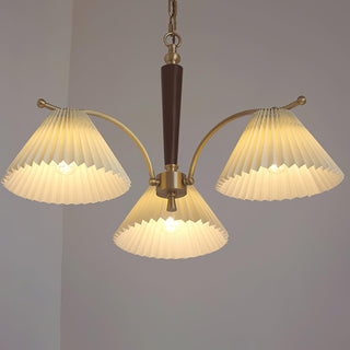 Lustra Lustre en Laiton Abat-jour Plissé Classique