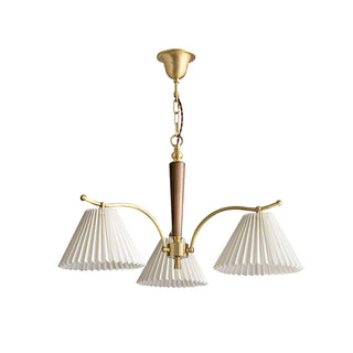 Lustra Lustre en Laiton Abat-jour Plissé Classique