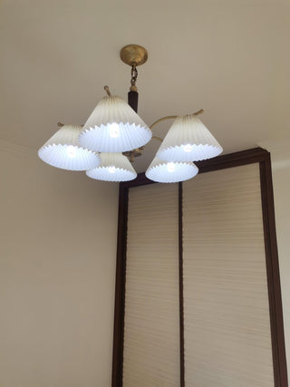 Lustra Lustre en Laiton Abat-jour Plissé Classique