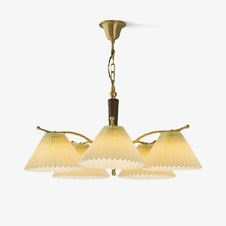 Lustra Lustre en Laiton Abat-jour Plissé Classique