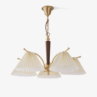 Lustra Lustre en Laiton Abat-jour Plissé Classique