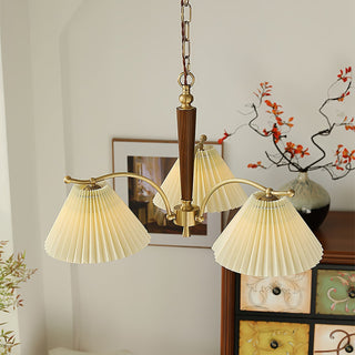 Lustra Lustre en Laiton Abat-jour Plissé Classique