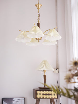Lustra Lustre en Laiton Abat-jour Plissé Classique