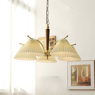 Lustra Lustre en Laiton Abat-jour Plissé Classique