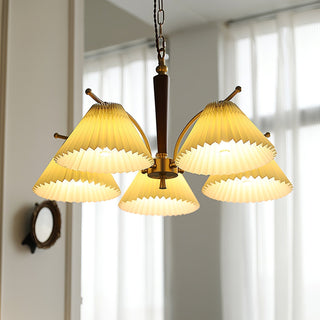 Lustra Lustre en Laiton Abat-jour Plissé Classique