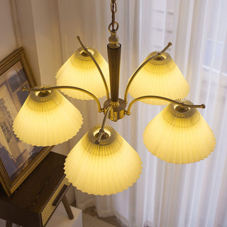 Lustra Lustre en Laiton Abat-jour Plissé Classique