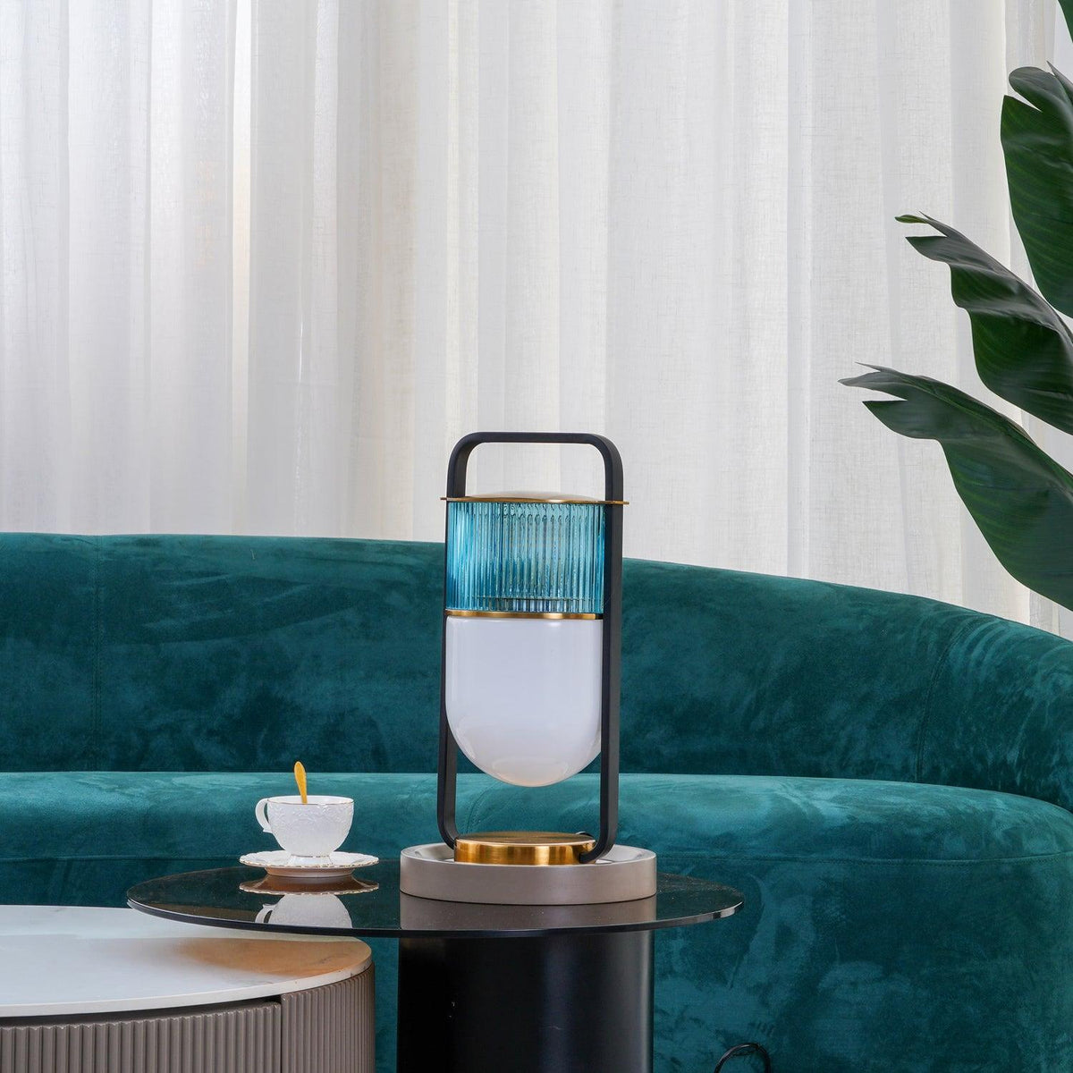 Kiorven Lampe de Table Art Verre