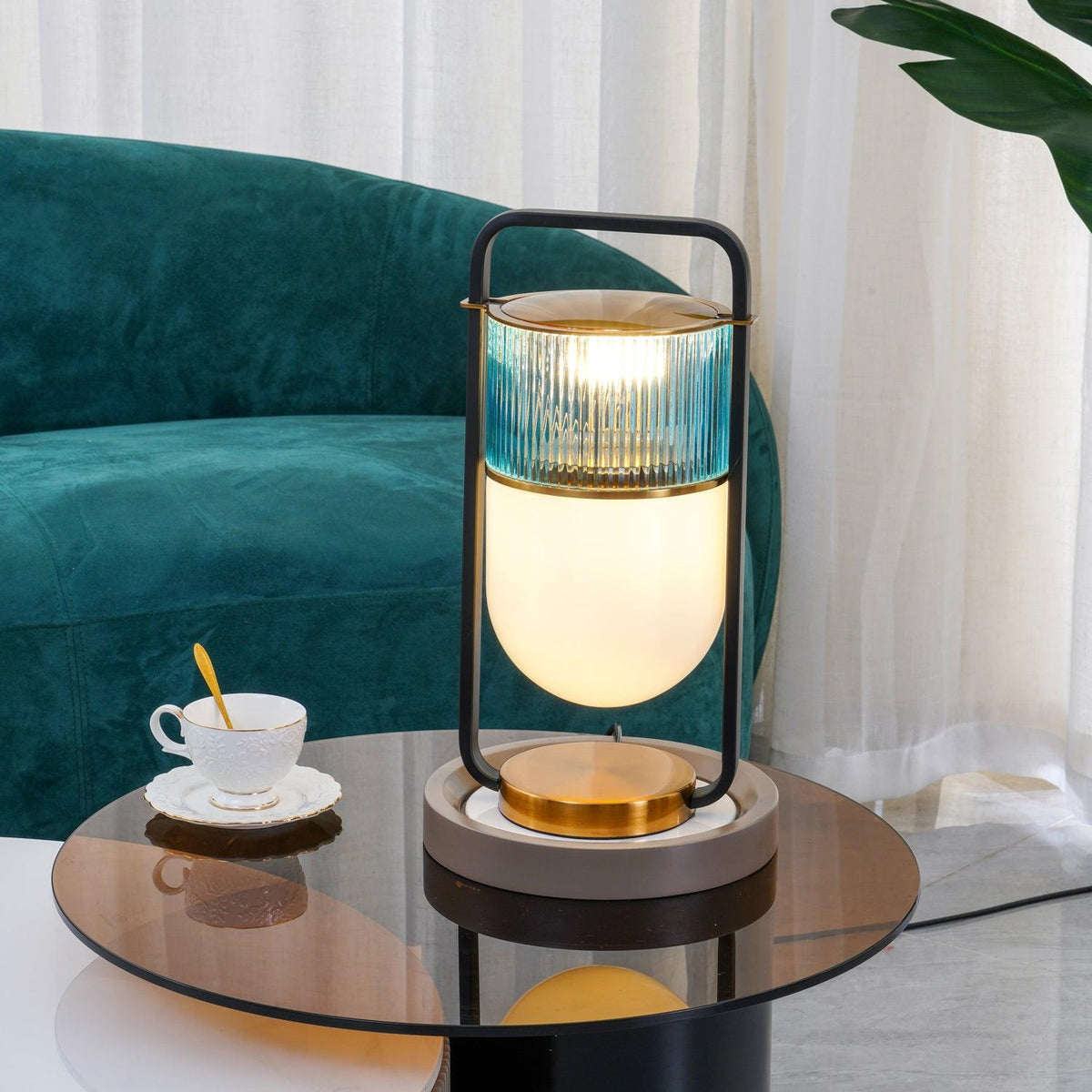 Kiorven Lampe de Table Art Verre