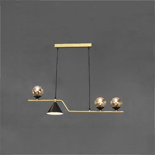 Ray Moderne LED Suspension Noir/Or Verre Salon/Chambre à Coucher