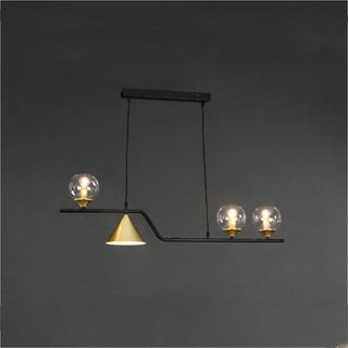 Ray Moderne LED Suspension Noir/Or Verre Salon/Chambre à Coucher