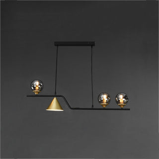Ray Moderne LED Suspension Noir/Or Verre Salon/Chambre à Coucher