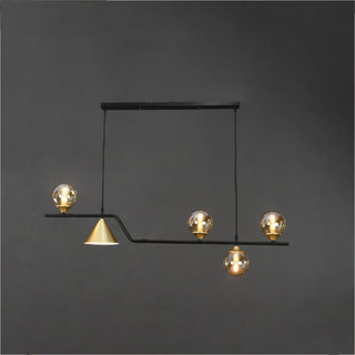 Ray Moderne LED Suspension Noir/Or Verre Salon/Chambre à Coucher