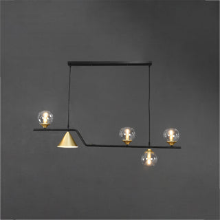 Ray Moderne LED Suspension Noir/Or Verre Salon/Chambre à Coucher