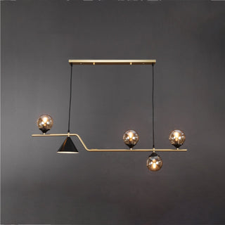 Ray Moderne LED Suspension Noir/Or Verre Salon/Chambre à Coucher