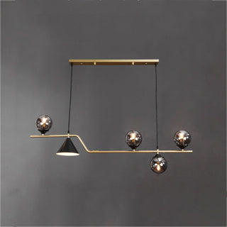 Ray Moderne LED Suspension Noir/Or Verre Salon/Chambre à Coucher