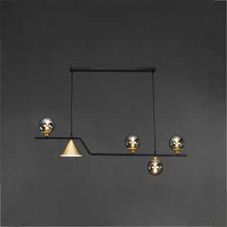 Ray Moderne LED Suspension Noir/Or Verre Salon/Chambre à Coucher