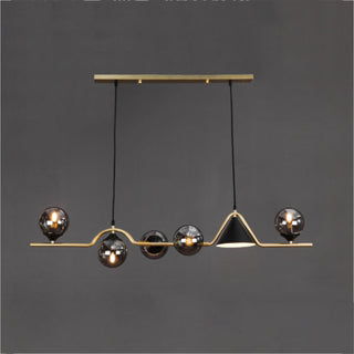 Ray Moderne LED Suspension Noir/Or Verre Salon/Chambre à Coucher