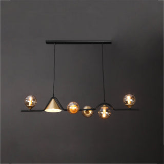 Ray Moderne LED Suspension Noir/Or Verre Salon/Chambre à Coucher