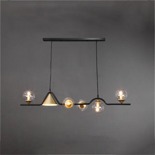 Ray Moderne LED Suspension Noir/Or Verre Salon/Chambre à Coucher