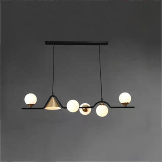 Ray Moderne LED Suspension Noir/Or Verre Salon/Chambre à Coucher