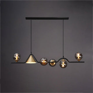 Ray Moderne LED Suspension Noir/Or Verre Salon/Chambre à Coucher