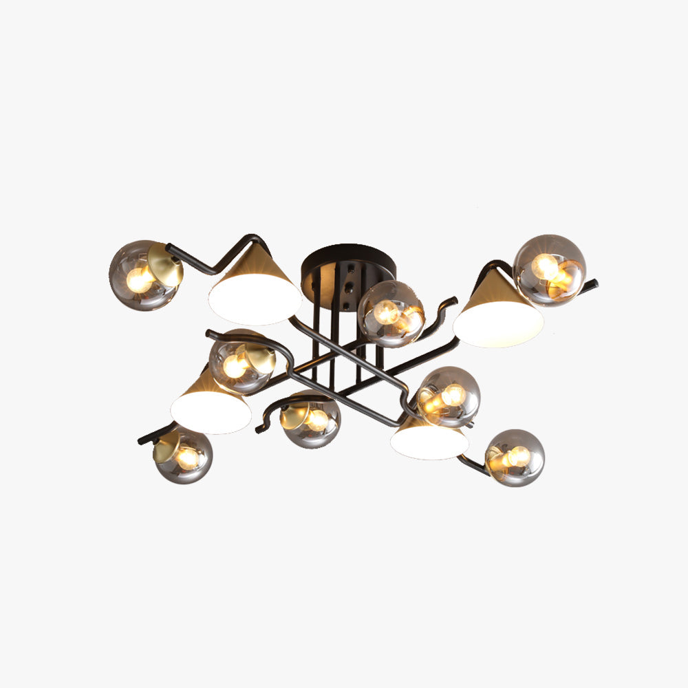 Arisha Design LED Plafonnier Métal/Verre Salon/Chambre à Coucher