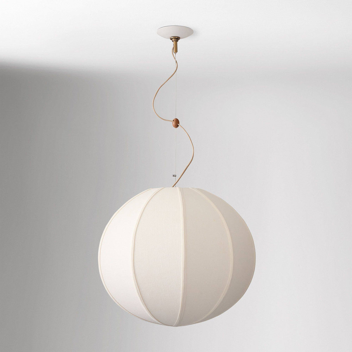 Detail of the fabric texture and structure of the Yaratam Pendant Light.