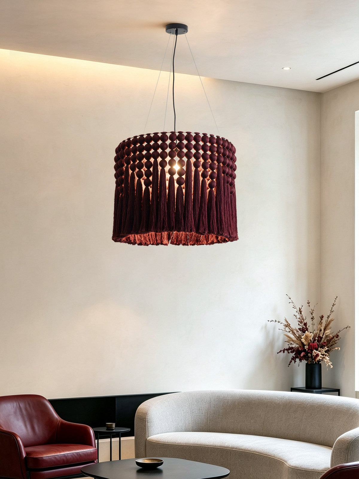 Verleigh Suspension En Macramé À Franges